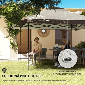 Outsunny Pavilion de grădină 4 x 4 m, cort de grădină cu pereți din plasă, protecție UPF50+, cort de petrecere cu înălțime reglabilă, Bej | Aosom Romania