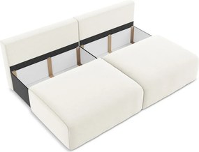 Canapea crem extensibilă/cu spațiu de depozitare cu tapițerie din catifea 216 cm Kalena – Makamii