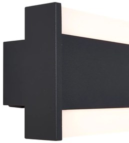 Lampă de perete modernă neagră 30cm incl. LED CCT IP54 - Vanya