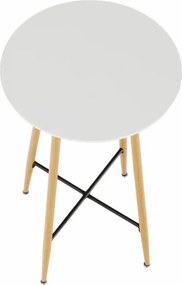 Masă de bar, alb/stejar, diametru 60 cm, IMAM