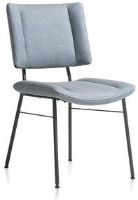 Set 2 scaune Tatum piele naturala albastru deschis
