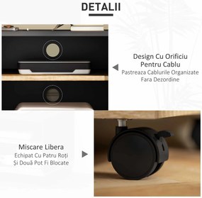 HOMCOM Dulap TV 42" Max cu 2 Rafturi deschise si Usa, Dulap TV Jos din PAL cu Roti, 80x45x39.5 cm, Alb | Aosom Romania