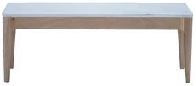 Masuta de cafea, natur, din lemn de stejar si marmura, 90 cm,aspect rustic, Ernest