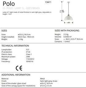 Lustra stil industrial metal gri deschis/ alama Polo