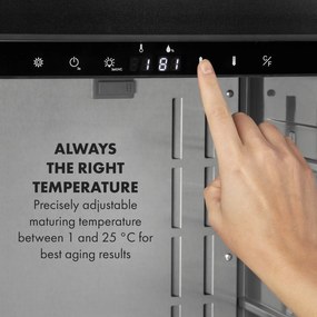 Klarstein Steakhouse Pro, dulap frigorific pentru maturare carne, 1 zonă, 98 l, 1 - 25 ° C, tactil, oțel inoxidabil