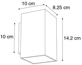 Set de 2 aplice moderne negre pătrate cu 2 lumini - Sandy