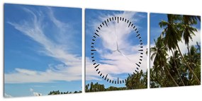 Tablou cu plajă (cu ceas) (90x30 cm)