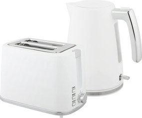 HOMCOM Set Fierbător Electric 2200W 1.7L și Prăjitor Dublu 7 Nivele Alb | Aosom Romania