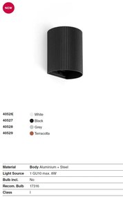 Aplica perete aluminiu striat terracotta, 1xGU10, SOLE round