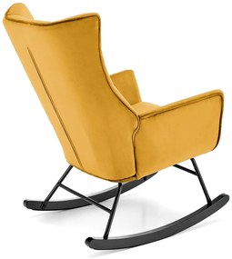 Fotoliu tip balansoar Bazalto velvet mustariu H92 cm