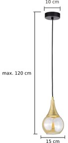 Lustră pe cablu LACRIMA HONEY 1xE27/60W/230V