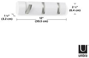 Cuier de perete alb din lemn masiv de plop Flip – Umbra
