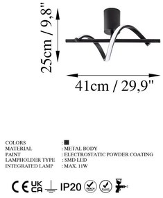 Plafonieră neagră LED ø 7 cm Likma – Opviq lights