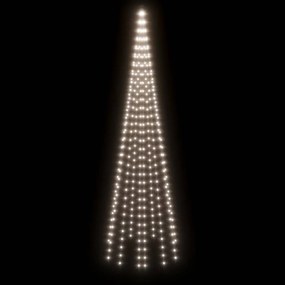 Brad de Craciun pe catarg, 310 LED-uri, alb rece, 300 cm Alb rece, 300 x 100 cm, Becuri LED in forma dreapta, 1