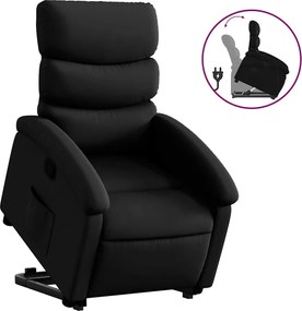 vidaXL Fotoliu rabatabil cu ridicare, negru, piele ecologică