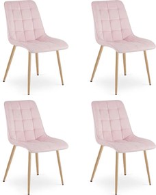 Scaun de dining SPLIT VELVET, roz deschis
