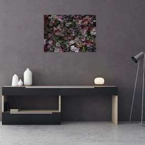 Tablou pe sticlă - Perete de flori (70x50 cm)
