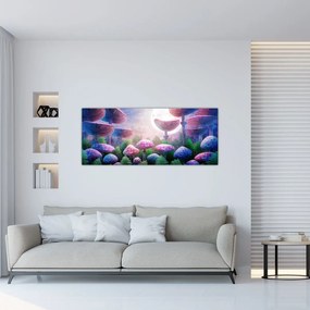 Tablou - Ciuperci sub lună plină (120x50 cm)