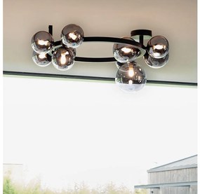 Ideal Lux - Lustră aplicată cu LED PERLAGE, 10x G9/3W/230V, Ø 70 cm, negru/fumuriu