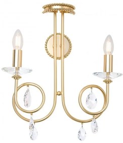 Aplica perete stil clasic cu cristale Swarovski Giada auriu mat