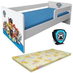 Pat pentru Baieti Paw Patrol Blue P1L 2-8 Ani + Saltea Light + Lampa Pc-p-paw-bl-p1l-lmk-bas-70