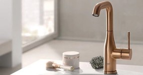 Baterie chiuveta baie cupru mat Grohe Essence, L cu ventil pop-up