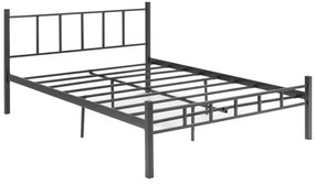 Pat metalic dublu ORMEL 120 x 200 cm, negru, capacitate de încărcare 120 kg