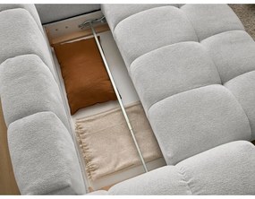 Colțar gri deschis extensibil/cu spațiu de depozitare cu tapițerie din chenille (cu colț pe partea dreaptă/în formă de ”L”) Everest – Bobochic Paris