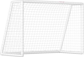 SPORTNOW Poartă de fotbal, plasă robustă, cadru din plastic, țăruși, 180L x 92B x 124H cm, Alb | Aosom Romania