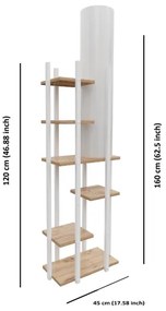 Lampadar cu rafturi VOGUE 1xE27/40W/230V 160 cm alb
