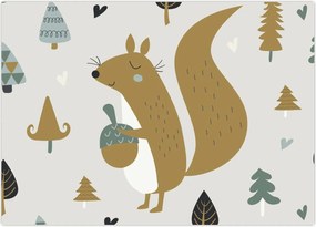 Tablou pe sticlă - Veveriță cu o nucă (70x50 cm)