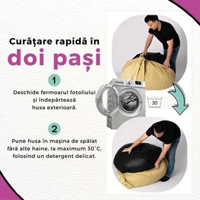 Fotoliu puf copii, Nirvana Light Pufrelax, Material Impermeabil, Lilac