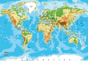 Fototapet - Harta lumii (152,5x104 cm), în 8 de alte dimensiuni noi