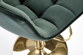 Scaun de bar H120 velvet verde/gold