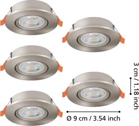 Eglo BARRANCO 902269 – Set 5 spoturi LED încastrate, 4,8 W, 230 V, crom