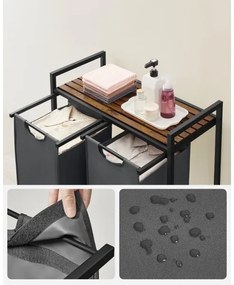 Coș pentru rufe REX maro/gri