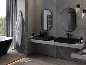 Mexen Loft oglindă de baie ovală 85 x 50 cm, ramă neagră - 9851-085-050-000-70