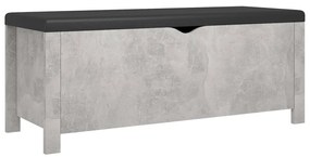 Bancheta pantofar cu perna, gri beton, 105x40x45 cm, PAL 1, Gri beton