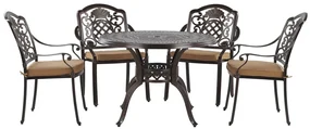 Set de masă pentru grădină SALIO (metal) (maro) (pentru 4 persoane). 1019204