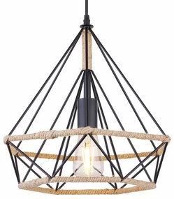 Pendul design industrial ULLEU negru, maro 38cm