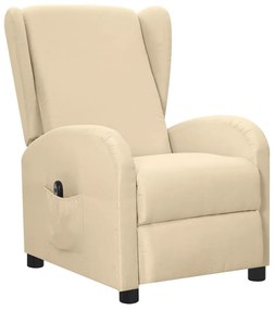 3098934 vidaXL Fotoliu rabatabil electric, crem, material textil
