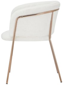Fotoliu sufragerie de design Adomar (fildeș + roz auriu + crom) . 1097096