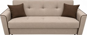 Canapea VERA extensibila, 3 locuri, lada de depozitare, stofa bej deschis + maro inchis, 225x90x90 Stofa, Bej + Maro