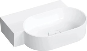 Lavoar suspendat Omnires Ovo M+ finisaj alb lucios 55.5 cm stanga