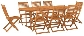 3086976 vidaXL Set mobilier de grădină 9 piese 220x90x75 cm, lemn masiv acacia