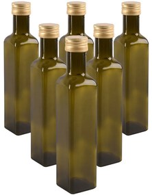 Set borcane din sticlă Orion Ulei, cu capac, 0,5 l, 6 buc.