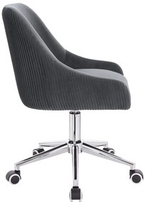 HR920K Scaun Grafit din Catifea cu Bază Cromata