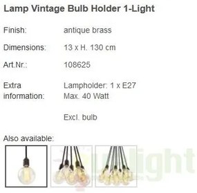 Pendul diametru 13cm, Vintage Bulb Holder 1-Light 108625 HZ