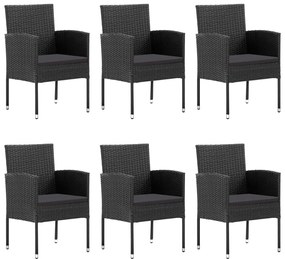 3067837 vidaXL Set mobilier de grădină, 7 piese, negru