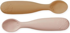 Linguri pentru copii, somon/galben-deschis din silicon 2 buc. Coral Mix – Cam Cam Copenhagen